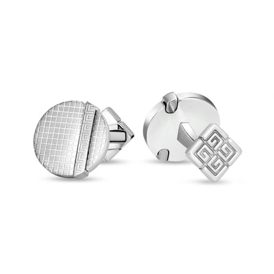 Alex.2 Stainless Steel Round Cufflinks for Men
