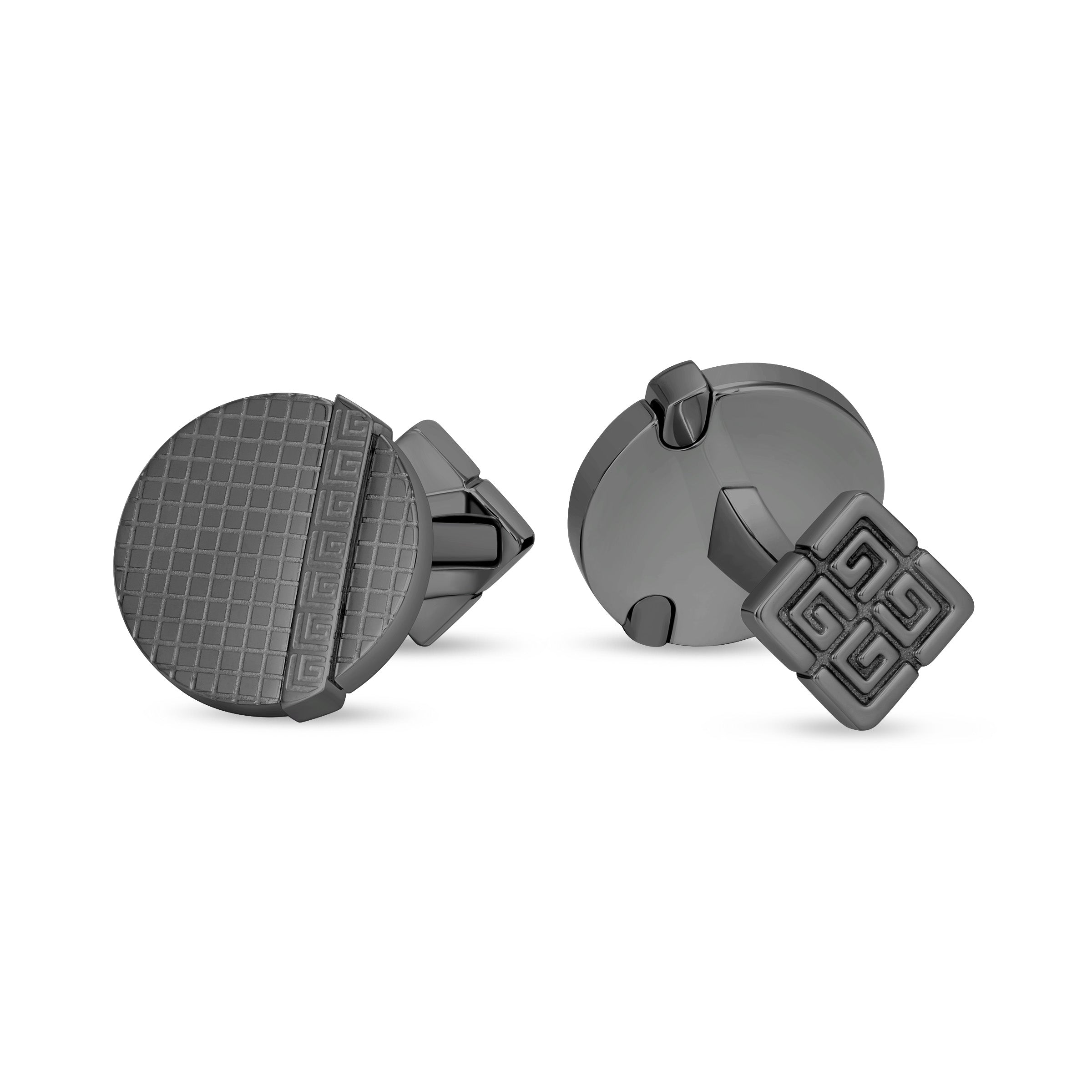 Alex.2 Stainless Steel Round Cufflinks for Men