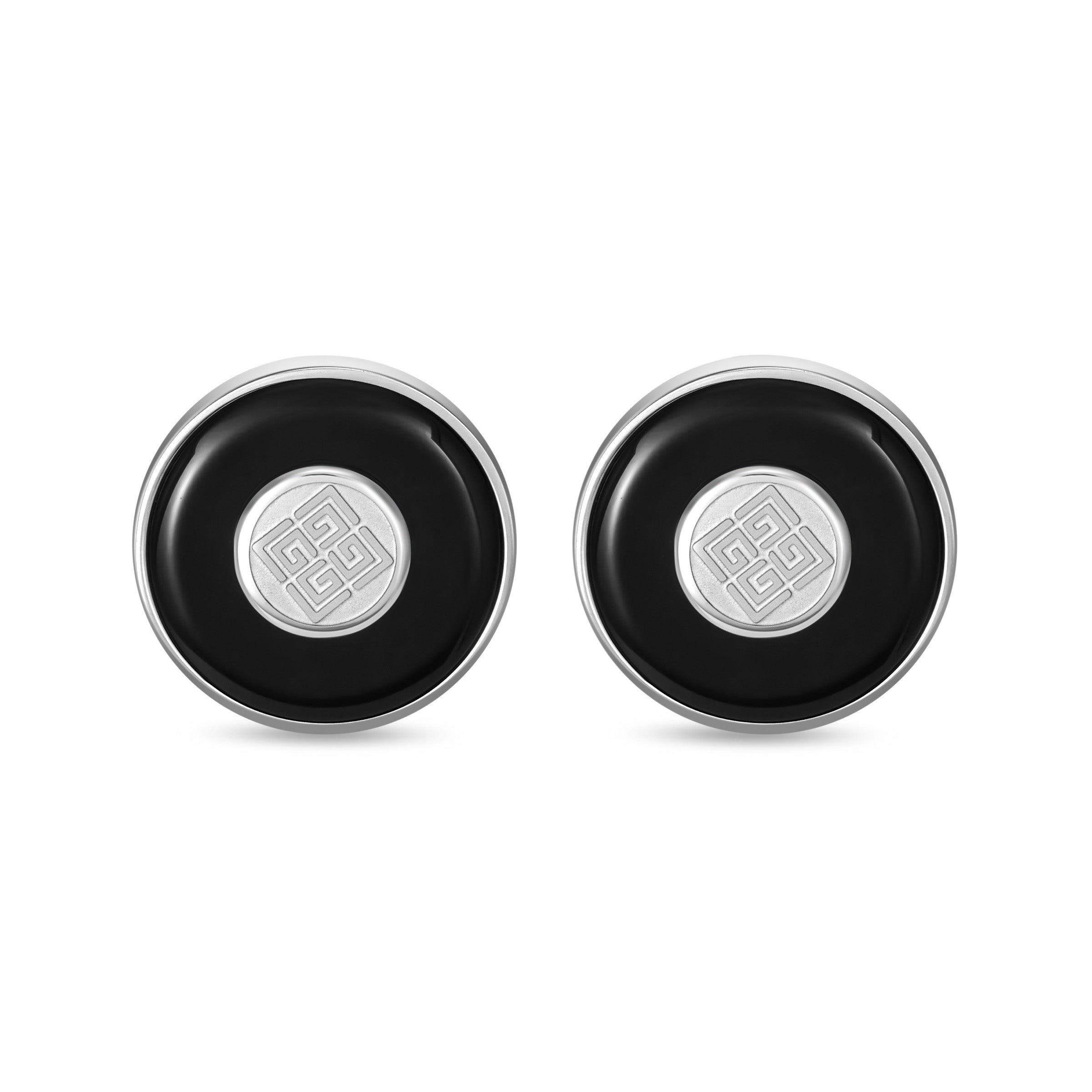 Guy Laroche Boris Stainless Steel Round Cufflinks for Men