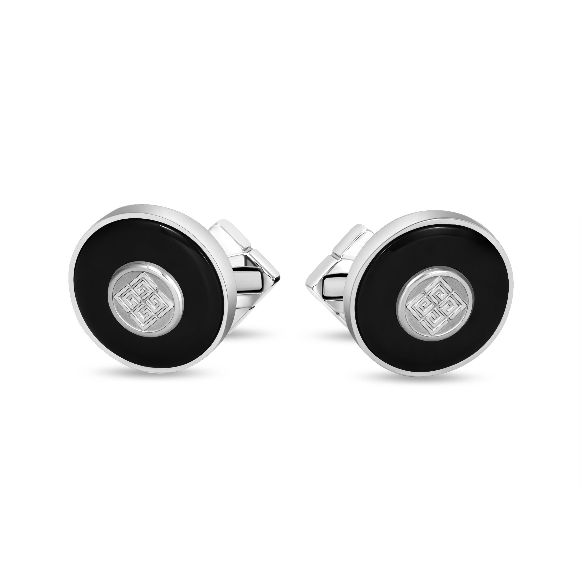 Guy Laroche Boris Stainless Steel Round Cufflinks for Men