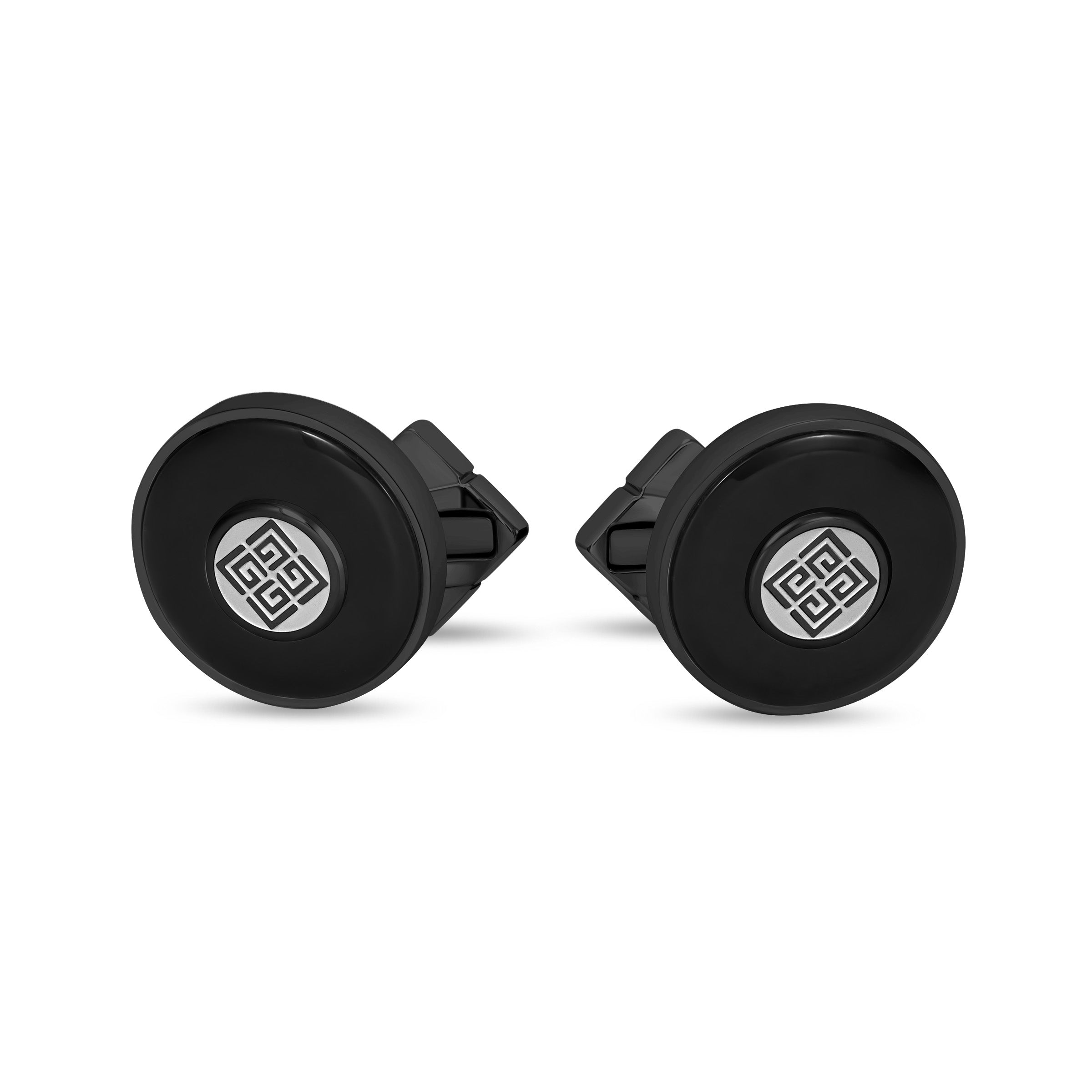 Boris Stainless Steel Round Cufflinks for Men