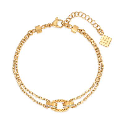 Eleonore Yellow Gold Plated Stainless Steel Chain Bracelet for Women