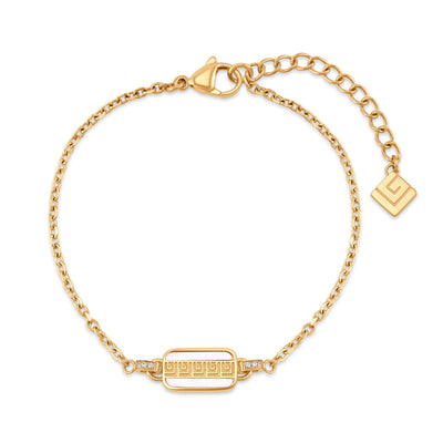 Nina Yellow Gold Plated Stainless Steel Chain Bracelet for Women