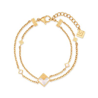 Lea Yellow Gold Plated Stainless Steel Chain Bracelet for Women