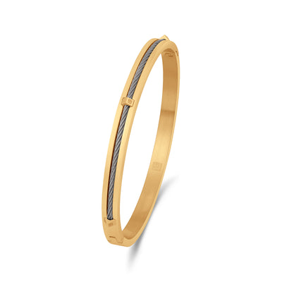Camille Gold Plated Stainless Steel Hinged Bangle for Women
