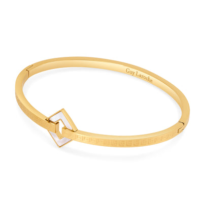 Coralie Gold Plated Stainless Steel Hinged Bangle for Women