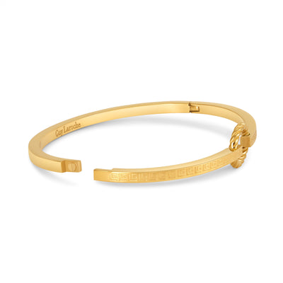Eleonore Yellow Gold Plated Stainless Steel Hinged Bangle for Women