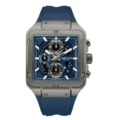 Kenneth Cole New York Arlington Silicone Strap Chronograph Watch for Men, 39.5mm