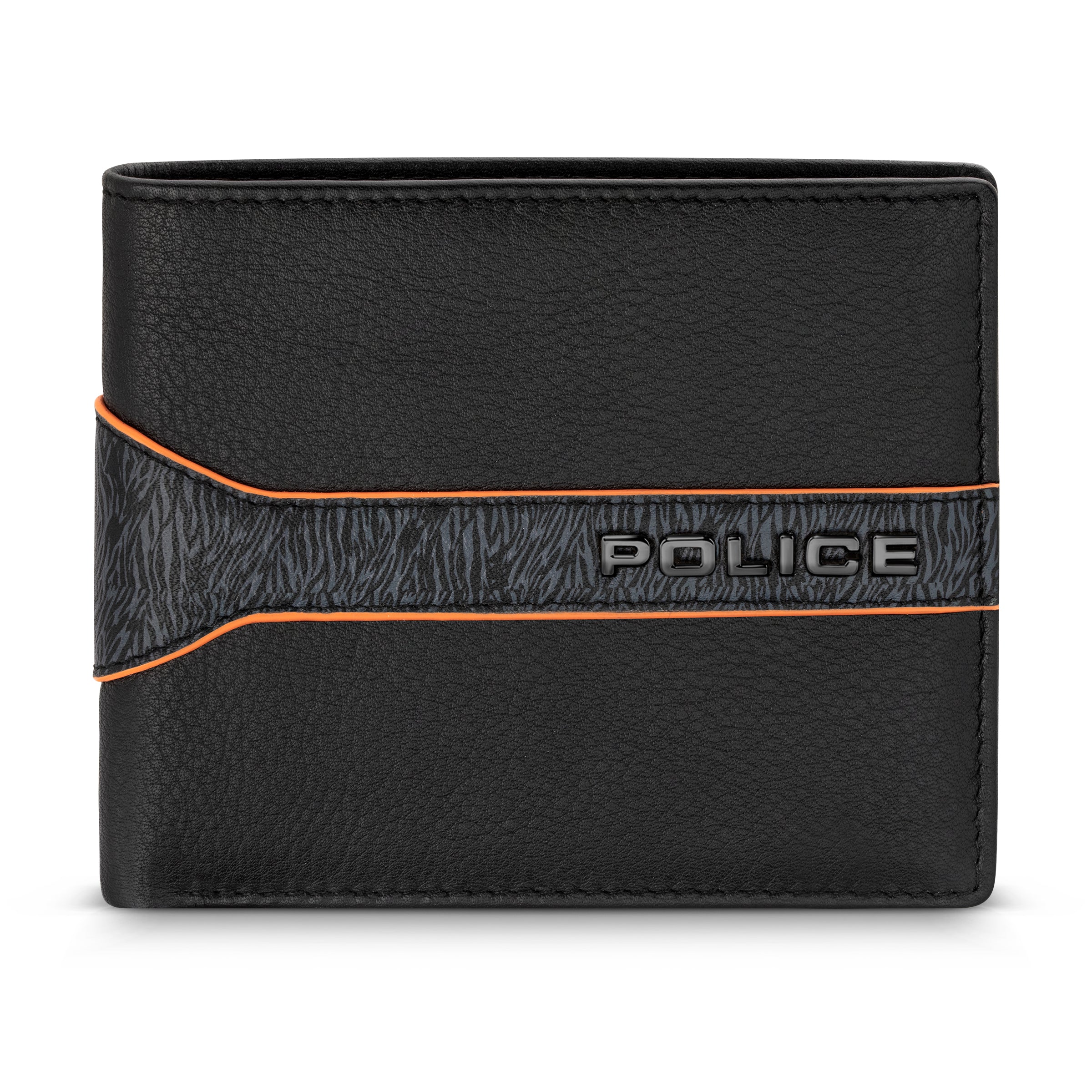 Police Stroke Genuine Leather Bi-fold Wallet for Men