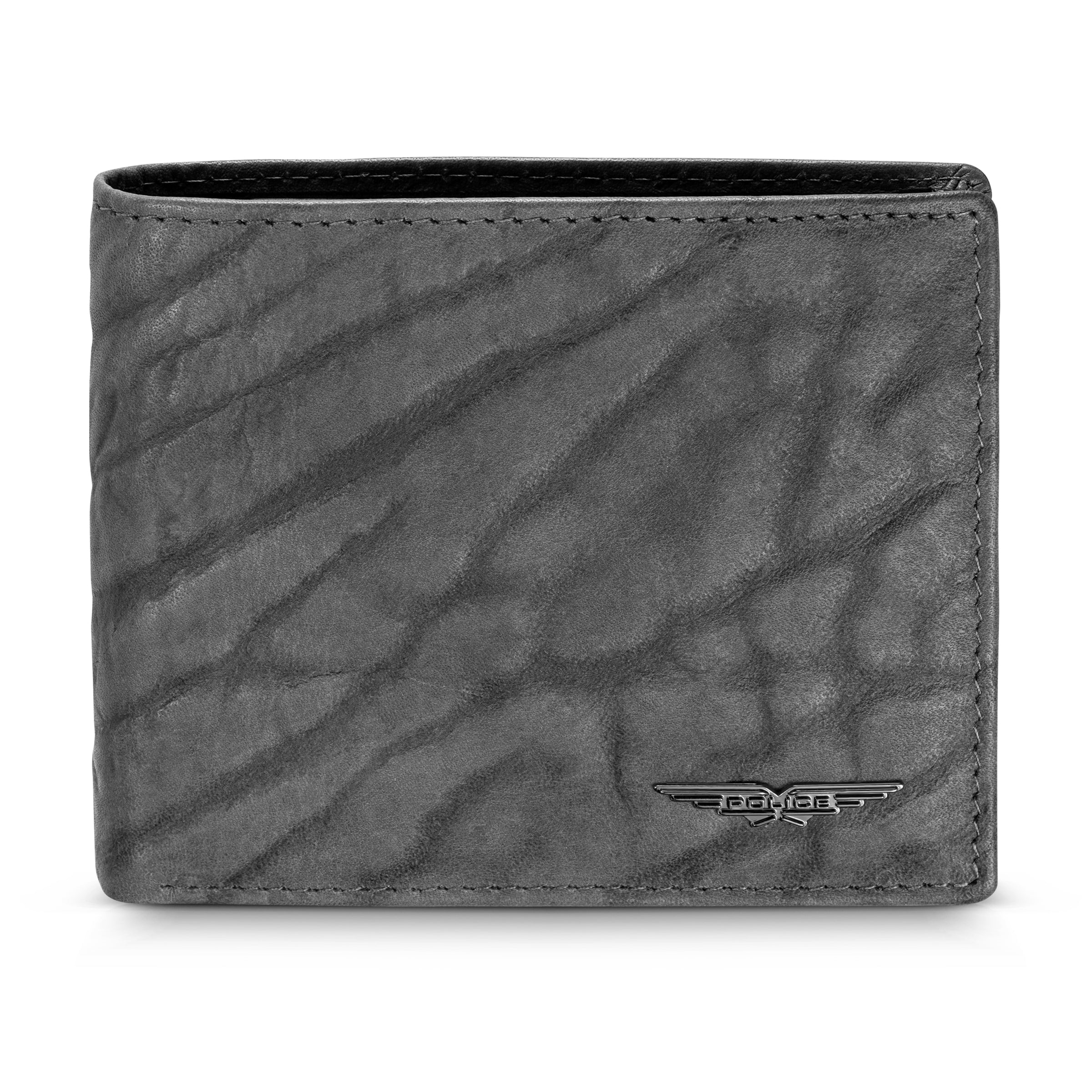 Shoulder Stone Leather Bi-fold Wallet for Men