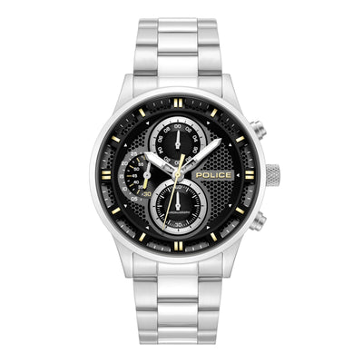 Police Levuka Stainless Steel Bracelet Chronograph Watch for Men, 43.5mm