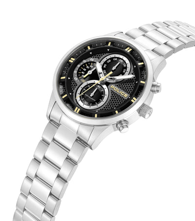 Police Levuka Stainless Steel Bracelet Chronograph Watch for Men, 43.5mm