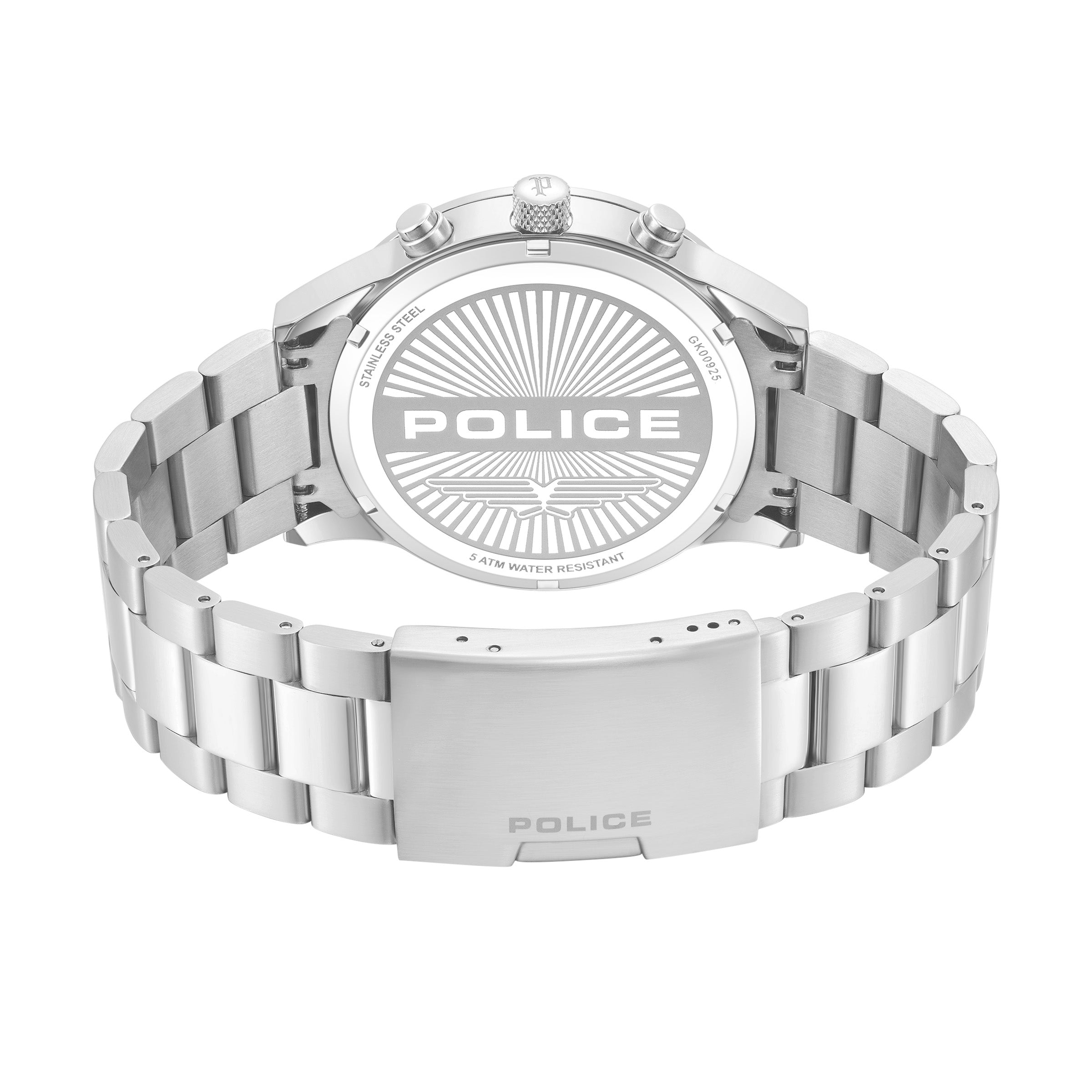 Police Levuka Stainless Steel Bracelet Chronograph Watch for Men, 43.5mm
