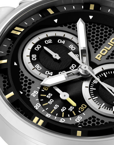 Police Levuka Stainless Steel Bracelet Chronograph Watch for Men, 43.5mm