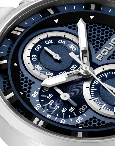 Police Levuka Stainless Steel Bracelet Chronograph Watch for Men, 43.5mm