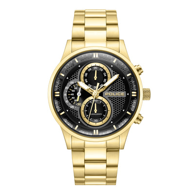 Police Levuka Stainless Steel Bracelet Chronograph Watch for Men, 43.5mm