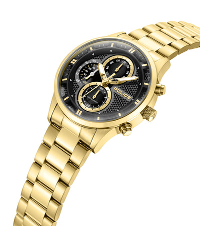 Police Levuka Stainless Steel Bracelet Chronograph Watch for Men, 43.5mm