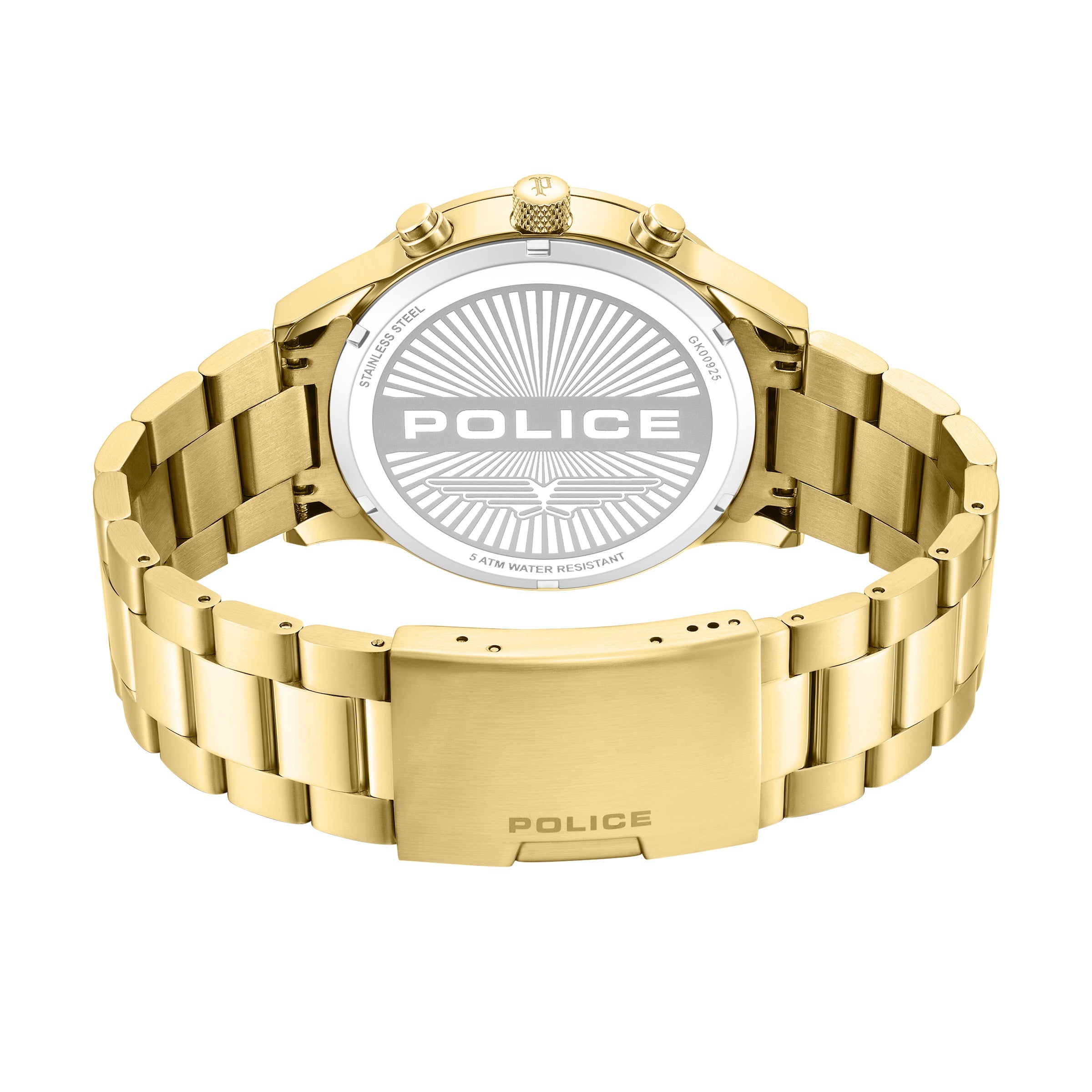 Police Levuka Stainless Steel Bracelet Chronograph Watch for Men, 43.5mm