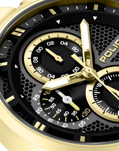 Police Levuka Stainless Steel Bracelet Chronograph Watch for Men, 43.5mm