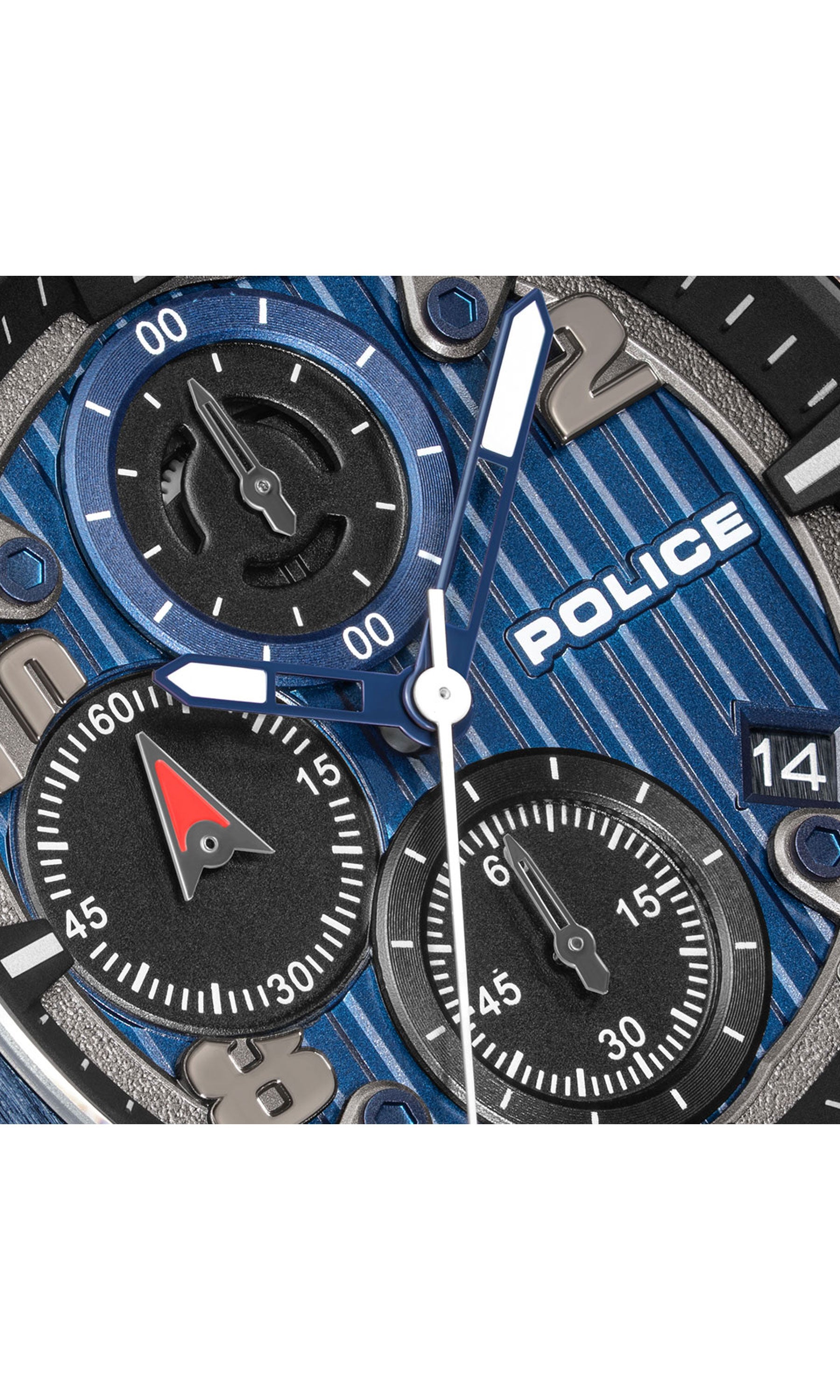 Police Clout Orb Silicone Strap Chronograph Watch 50.4mm