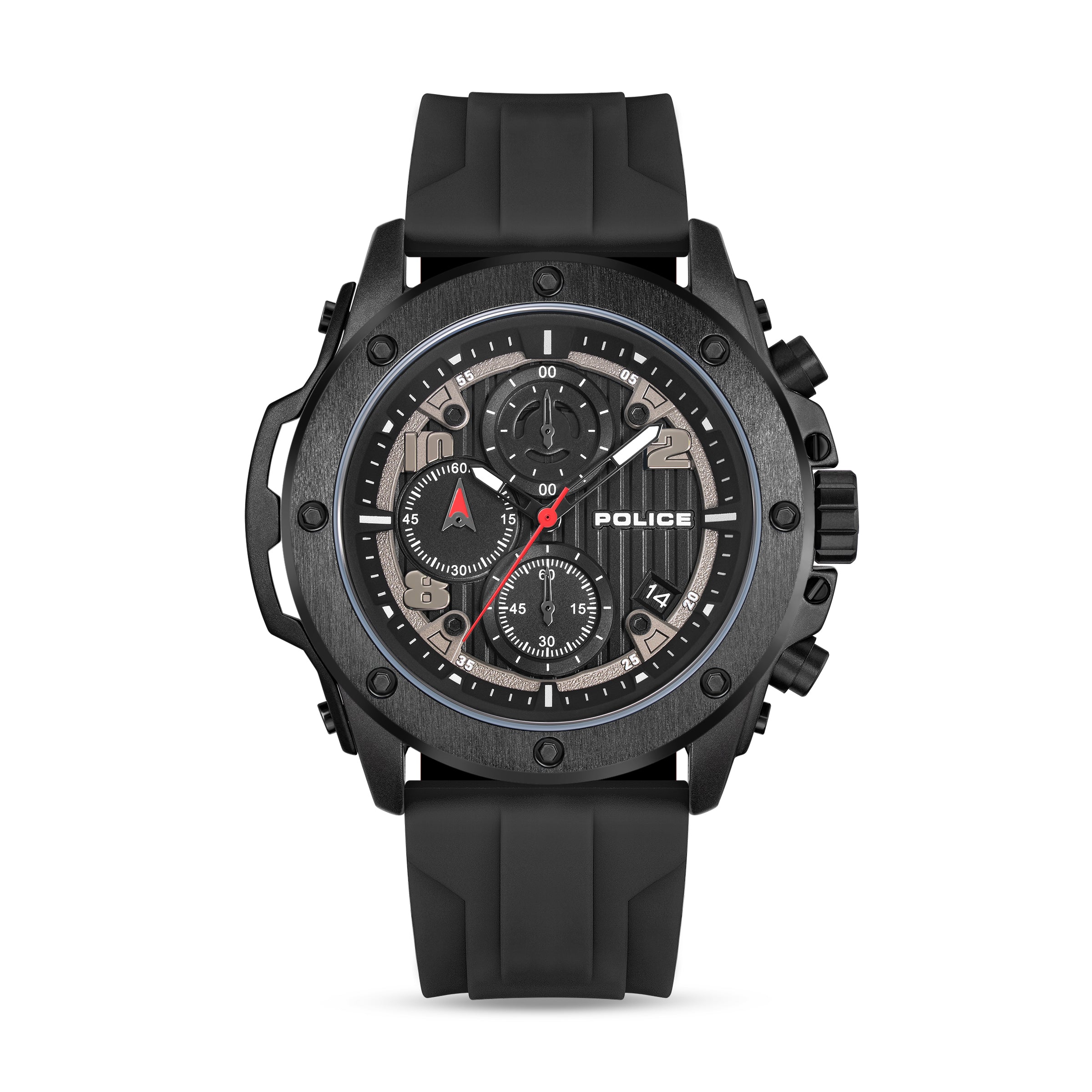 Police Clout Orb Silicone Strap Chronograph Watch 50.4mm