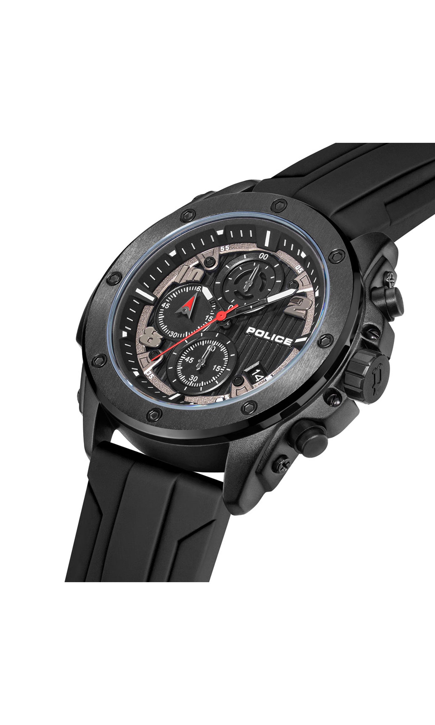 Police Clout Orb Silicone Strap Chronograph Watch 50.4mm