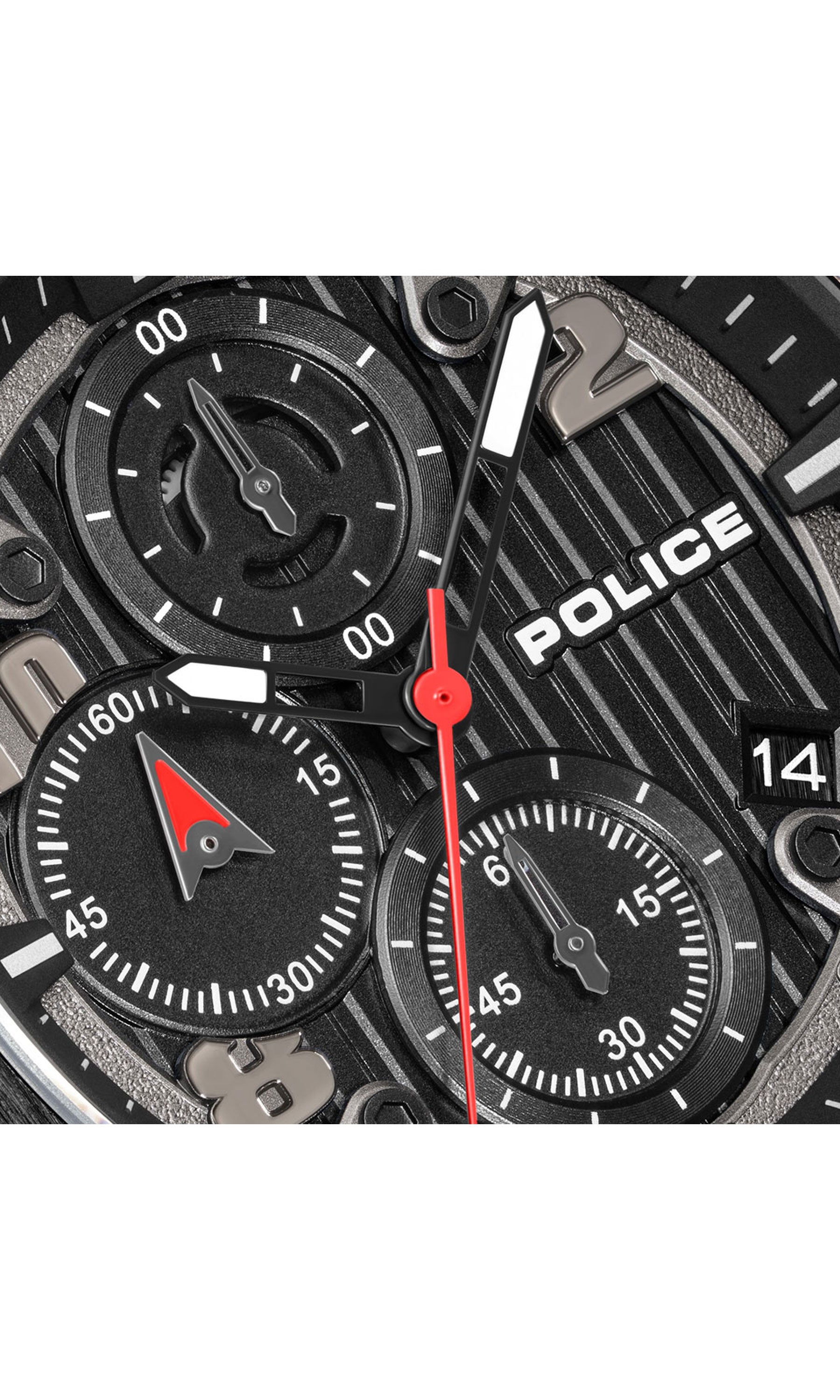 Police Clout Orb Silicone Strap Chronograph Watch 50.4mm