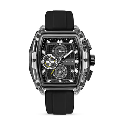 Police Clout Tank Interchangeable Silicone Straps Chronograph Watch for Men, 53.5mm