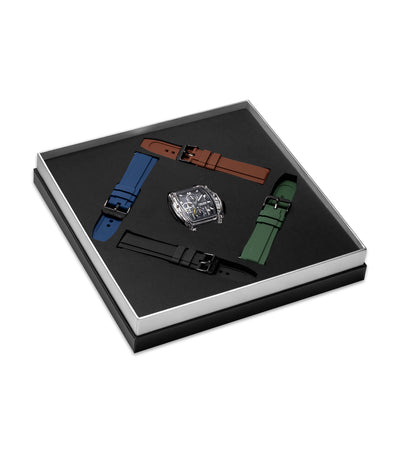 Police Clout Tank Interchangeable Silicone Straps Chronograph Watch for Men, 53.5mm