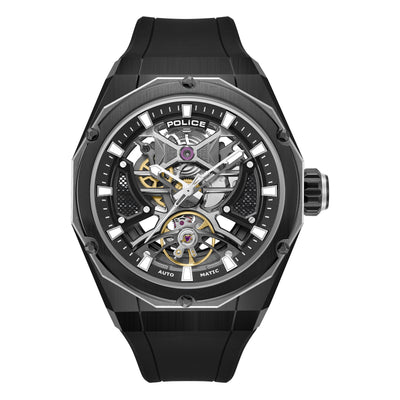 Police Dayton Silicone Strap Automatic Watch 45mm