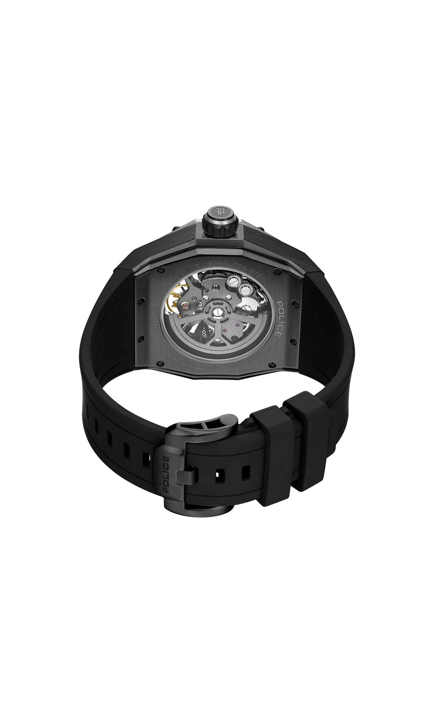 Police Dayton Silicone Strap Automatic Watch 45mm