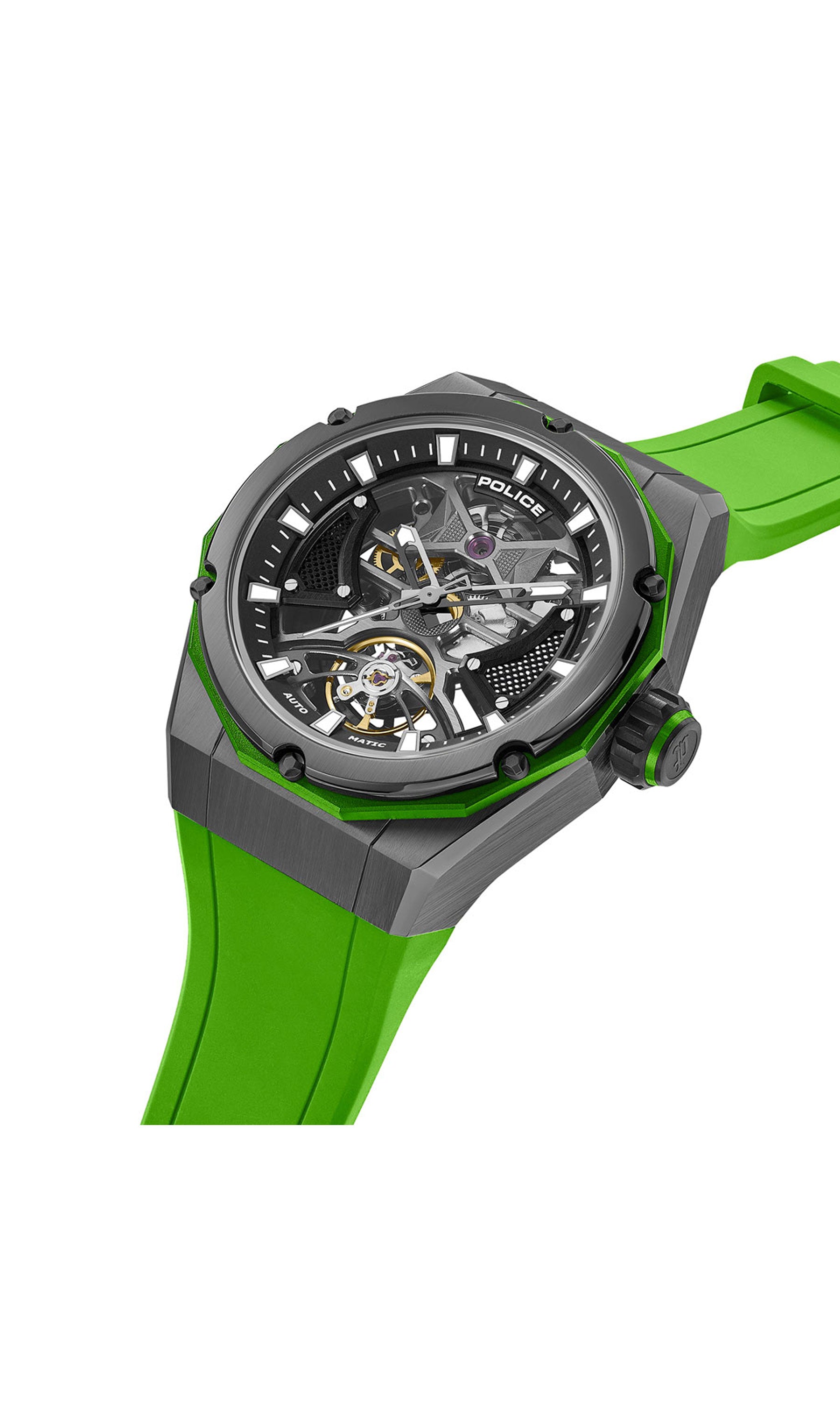 Police Dayton Silicone Strap Automatic Watch 45mm