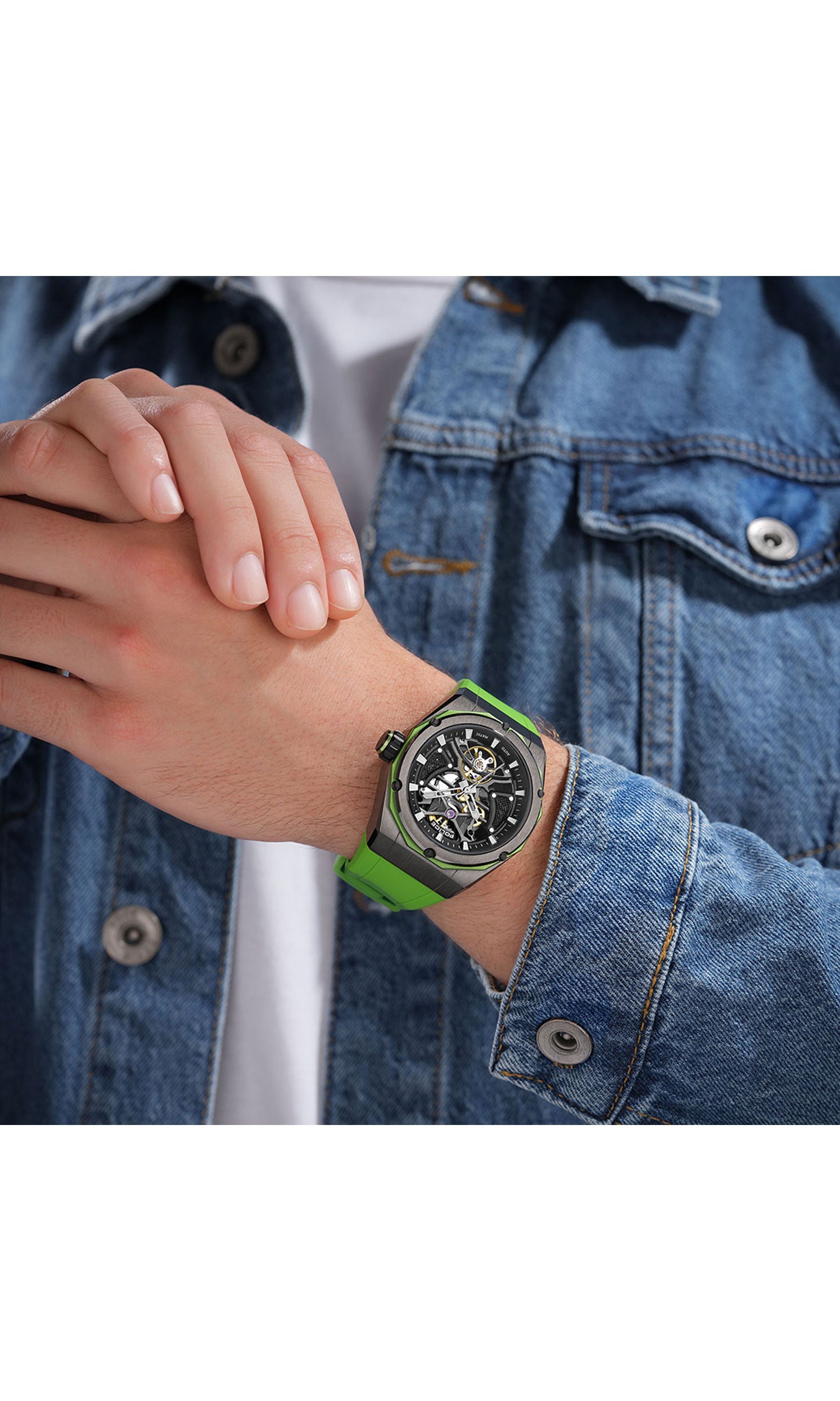 Police Dayton Silicone Strap Automatic Watch 45mm