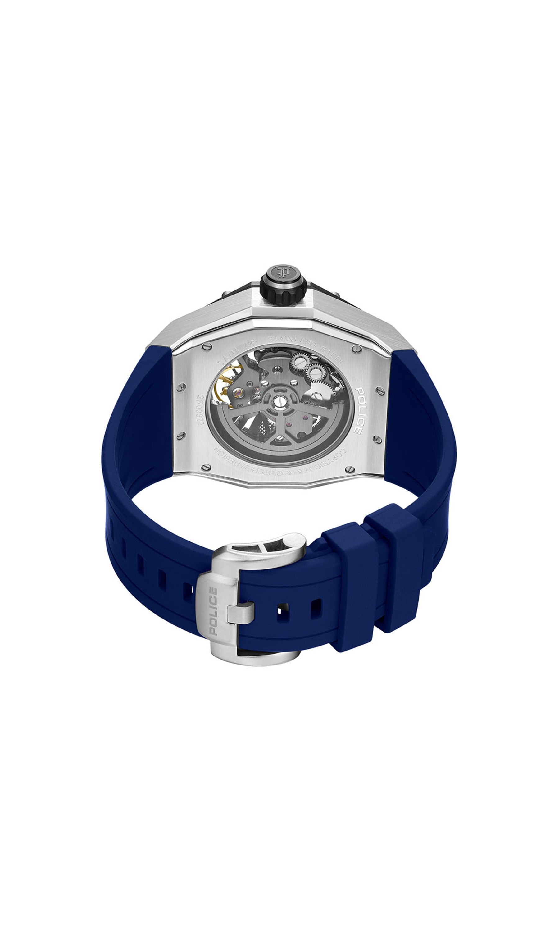 Police Dayton Silicone Strap Automatic Watch 45mm