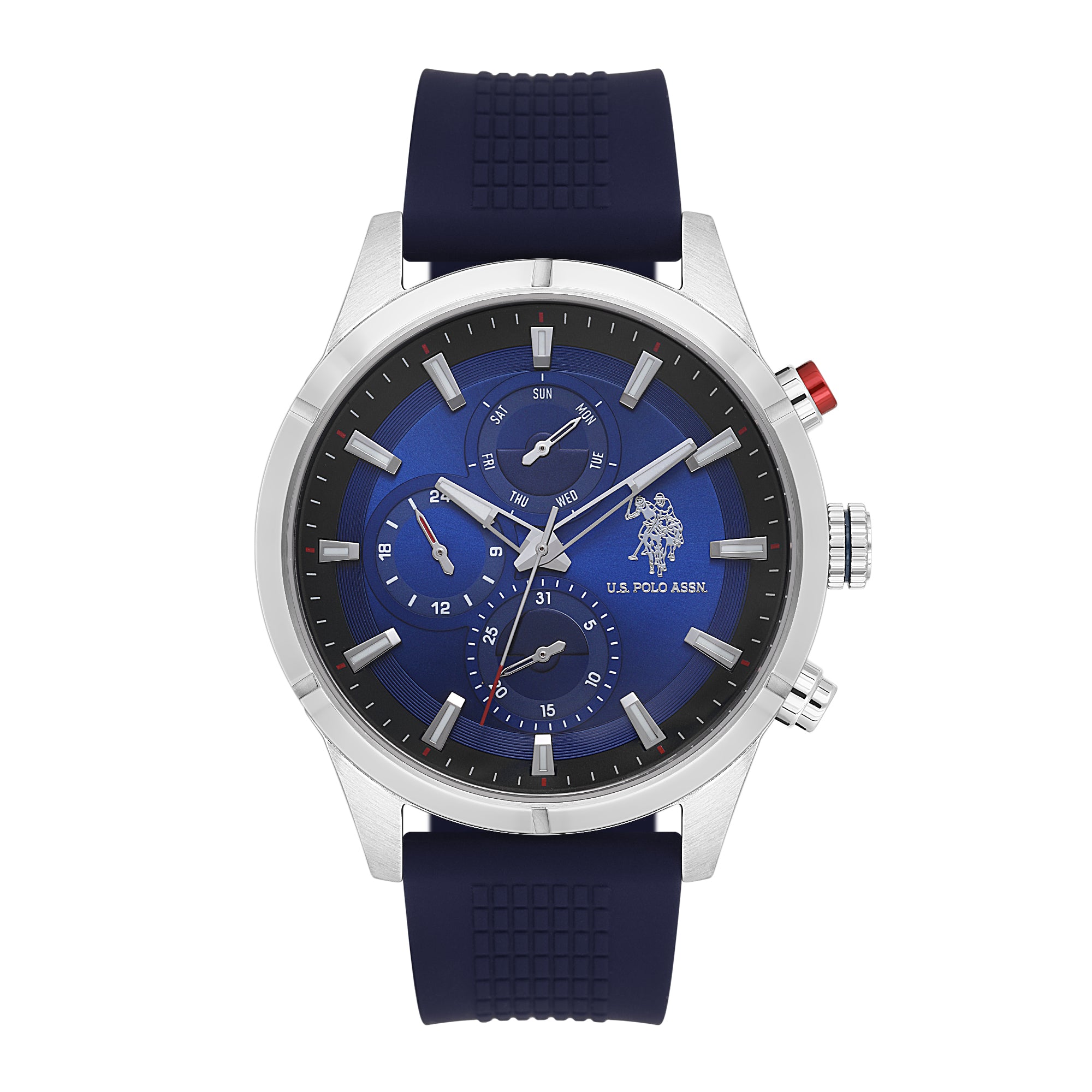 U.S. Polo Assn. Crossing Stainless Steel Bracelet Multifunction Watch for Men, 46mm
