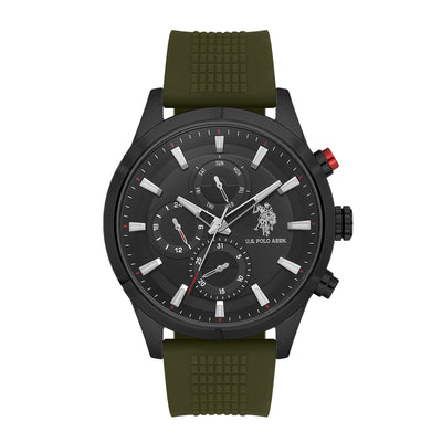 U.S. Polo Assn. Crossing Stainless Steel Bracelet Multifunction Watch for Men, 46mm