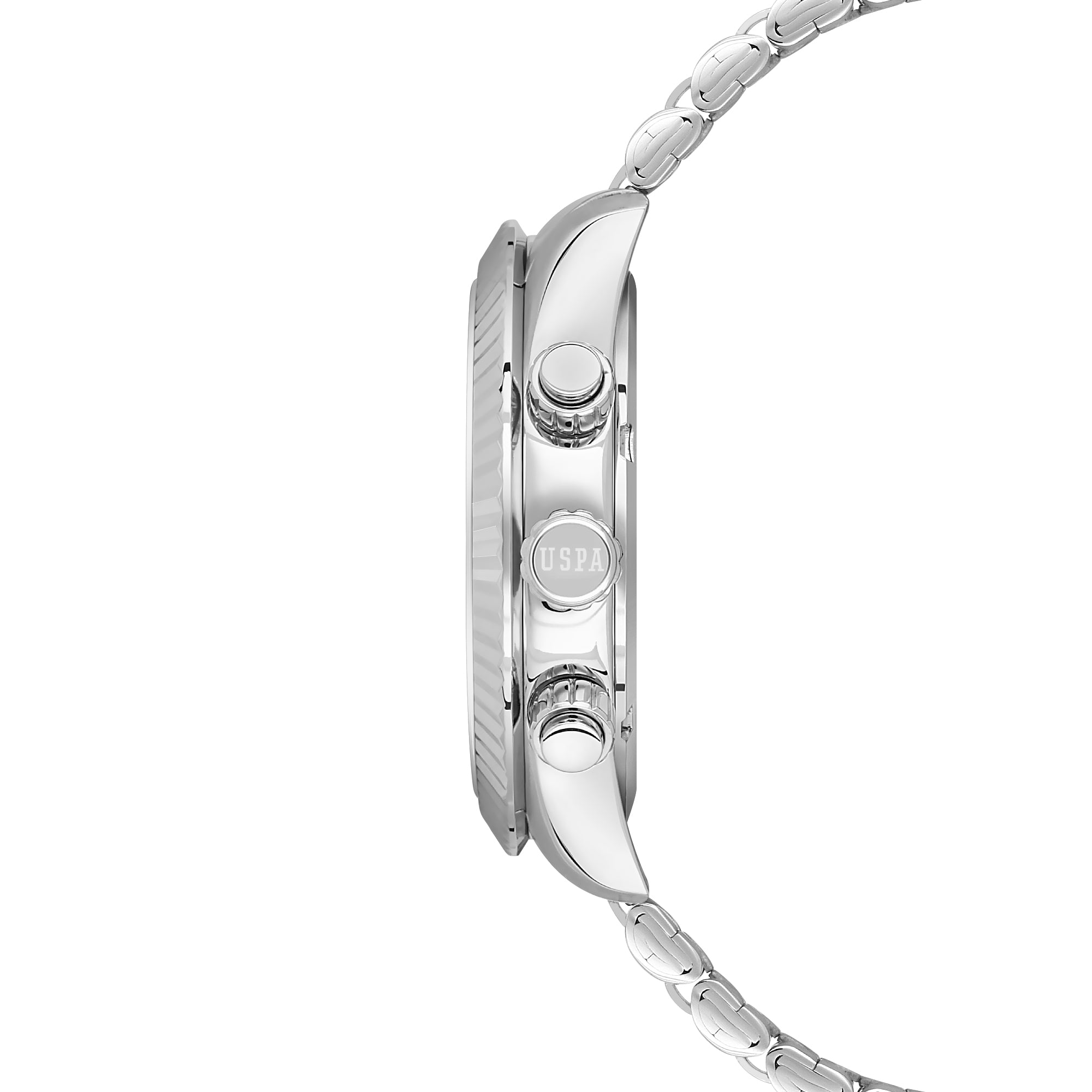 U.S. Polo Assn. Crossing Stainless Steel Bracelet Multifunction Watch for Men, 46mm