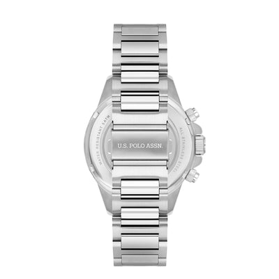 U.S. Polo Assn. Crossing Stainless Steel Bracelet Multifunction Watch for Men, 45mm