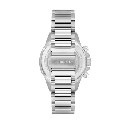 U.S. Polo Assn. Crossing Stainless Steel Bracelet Multifunction Watch for Men, 45mm