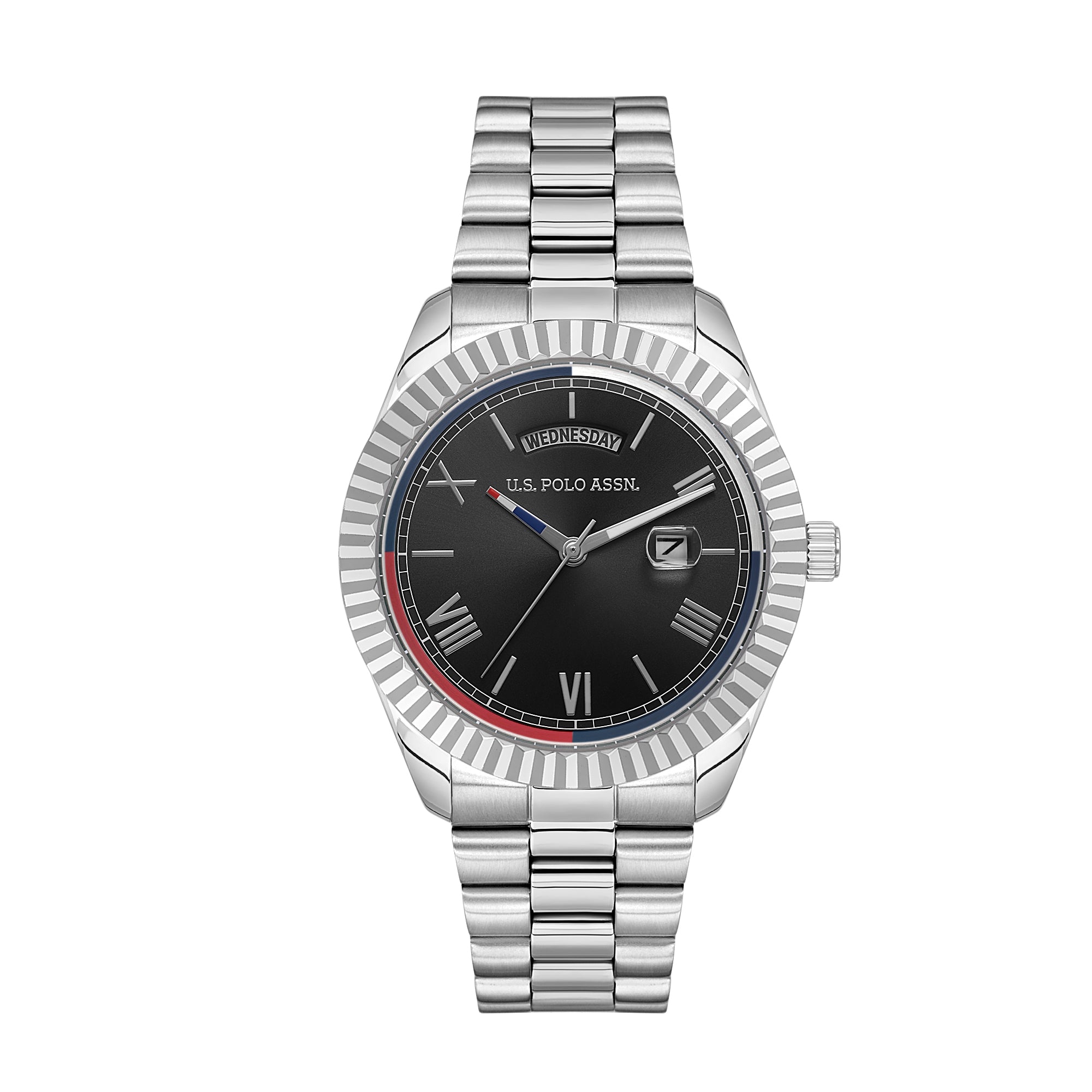 U.S. Polo Assn. Novelties Stainless Steel Bracelet Analog Watch for Men, 42mm