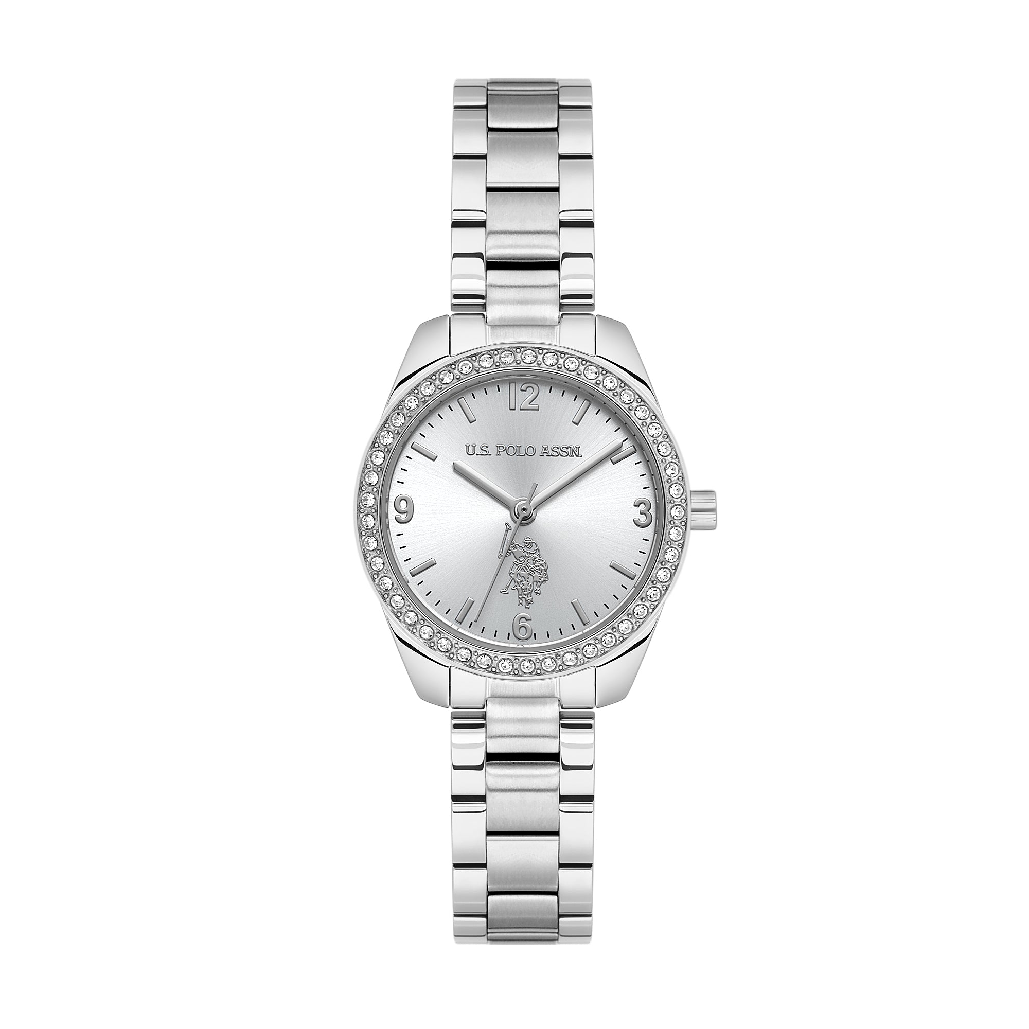 U.S. Polo Assn. Novelties Stainless Steel Bracelet Analog Watch for Women, 28mm