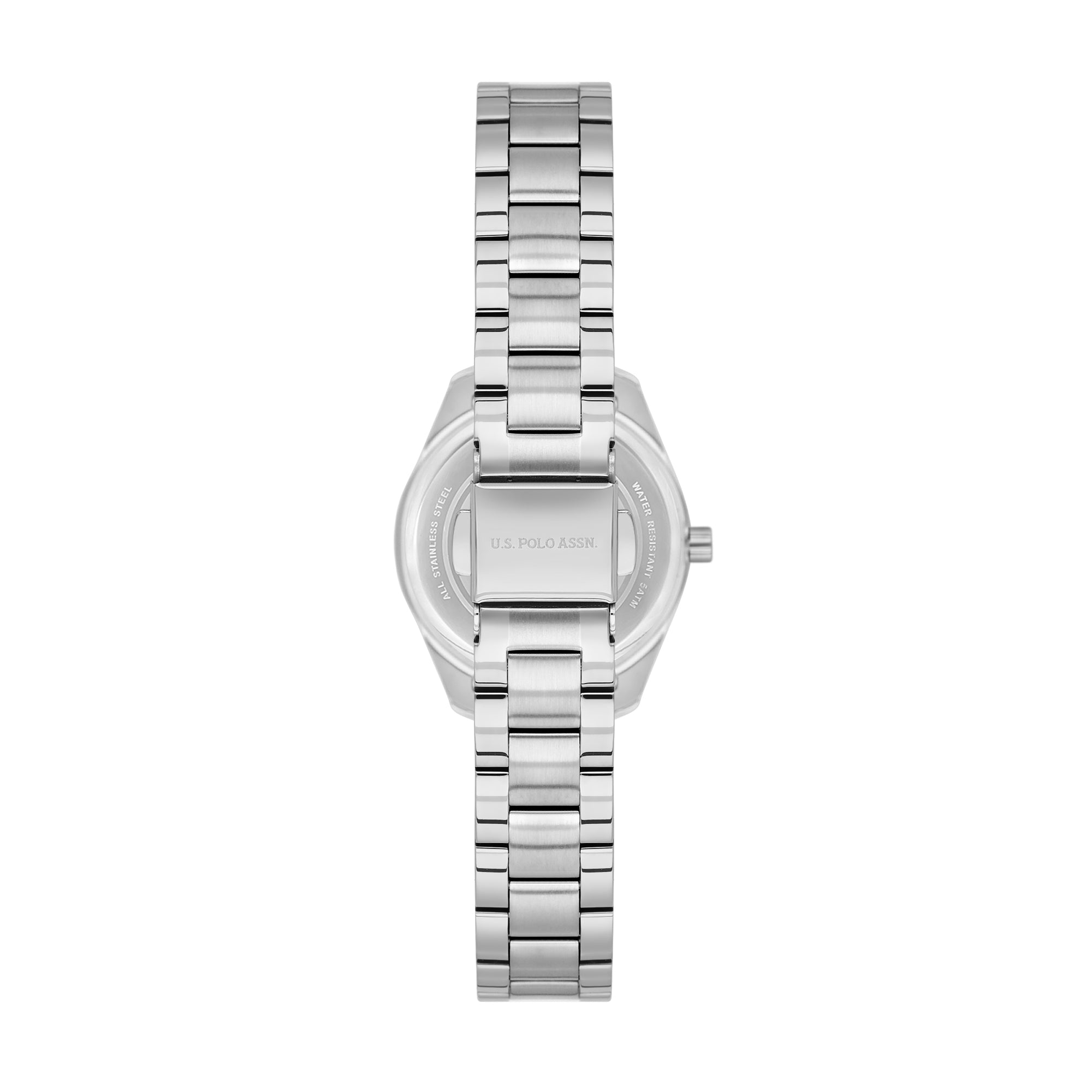 U.S. Polo Assn. Novelties Stainless Steel Bracelet Analog Watch for Women, 28mm