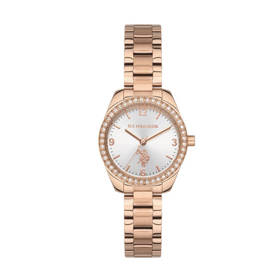 U.S. Polo Assn. Novelties Stainless Steel Bracelet Analog Watch for Women, 28mm