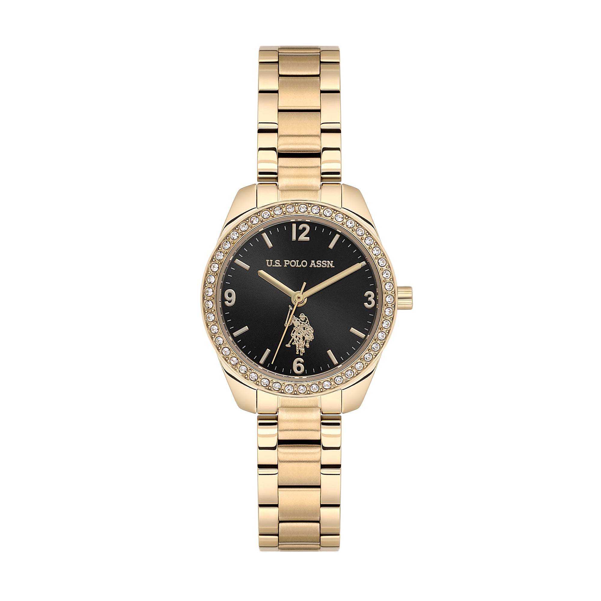 U.S. Polo Assn. Novelties Stainless Steel Bracelet Analog Watch for Women, 28mm