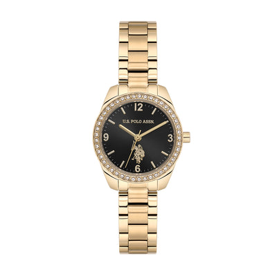 U.S. Polo Assn. Novelties Stainless Steel Bracelet Analog Watch for Women, 28mm