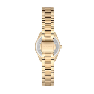 U.S. Polo Assn. Novelties Stainless Steel Bracelet Analog Watch for Women, 28mm