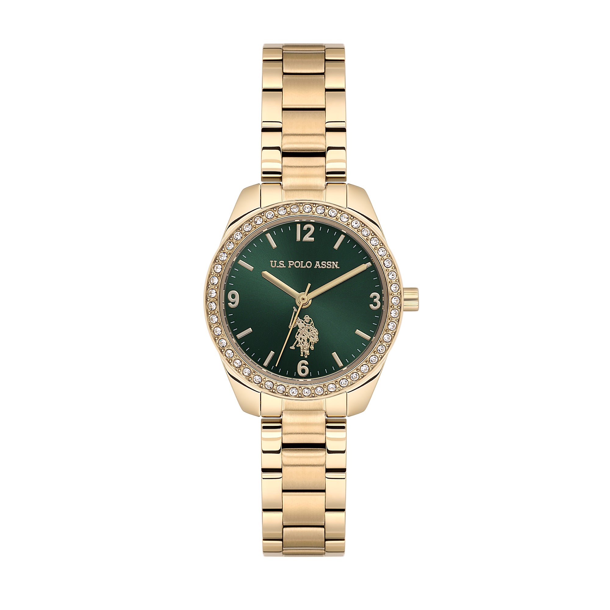 U.S. Polo Assn. Novelties Stainless Steel Bracelet Analog Watch for Women, 28mm