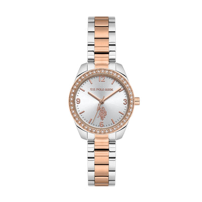 U.S. Polo Assn. Novelties Stainless Steel Bracelet Analog Watch for Women, 28mm