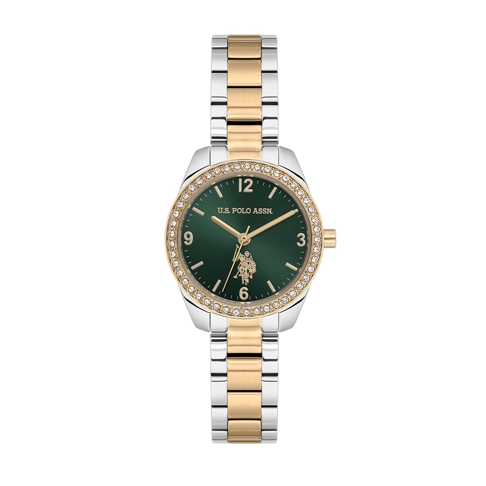 U.S. Polo Assn. Novelties Stainless Steel Bracelet Analog Watch for Women, 28mm