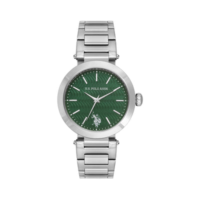 U.S. Polo Assn. Novelties Stainless Steel Bracelet Analog Watch for Women, 34mm